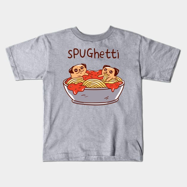 sPUGhetti Kids T-Shirt by Vincent Trinidad Art